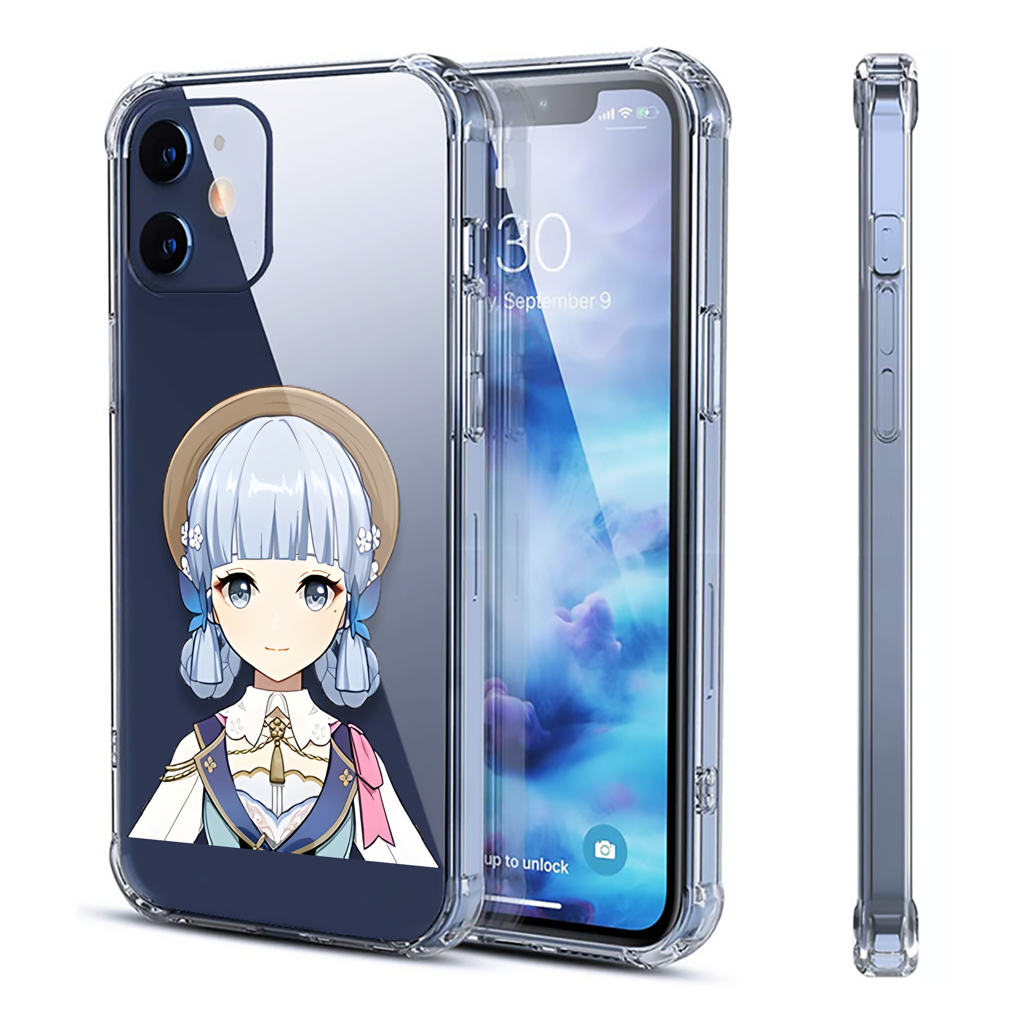 げんし神 神里綾華 神宮寺レン genshin Kamimiya Ren 【iPhone 12シリーズ対応】透明スマホケース（クリアソフトケース）
